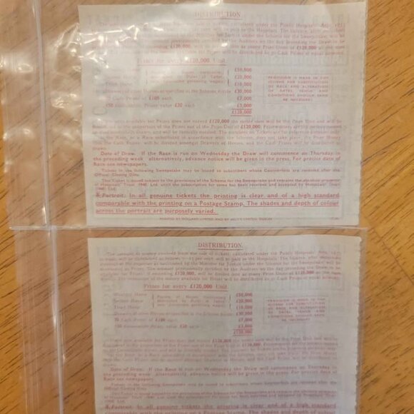 Vintage 1960 Irish Hospitals' Sweepstake tickets for the Cambridgeshire - Picture 2 of 2